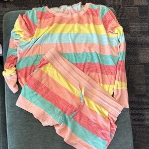Torrid Multicolor Striped Pajama Set